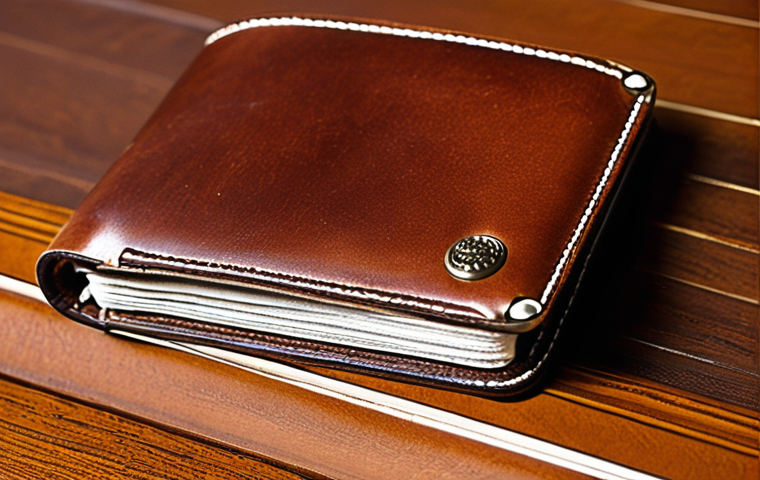 "A sophisticated, close-up shot of a classic genuine leather wallet. The leather, in a rich, warm tone like cognac or dark brown, exhibits a beautiful, well-developed patina, showcasing its timeless elegance and durability. Subtle signs of careful use and age add character, emphasizing its enduring quality and the stories it could tell. The lighting is soft and inviting, highlighting the leather's texture and craftsmanship. The overall mood is one of tradition, luxury, and long-lasting value, resonating with a discerning individual who appreciates authenticity and enduring style."