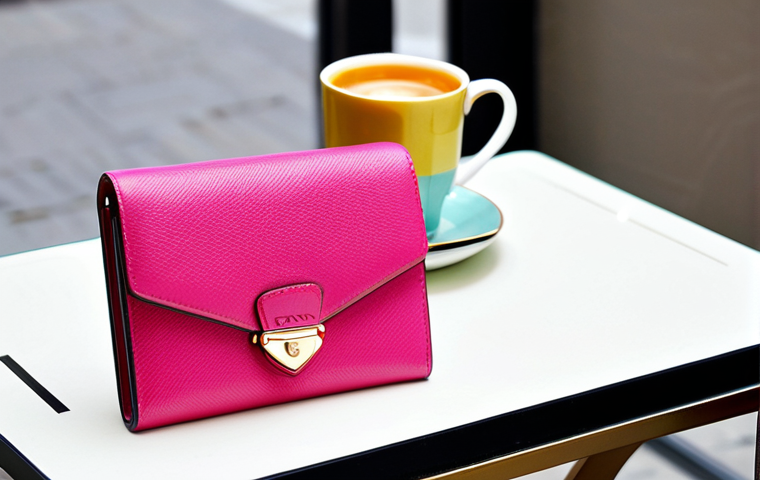 프라다 여성용 장지갑과 컴팩트 지갑 비교 - **Long Prada Wallet:** "A beautifully organized Prada long wallet on a marble surface, displaying va...