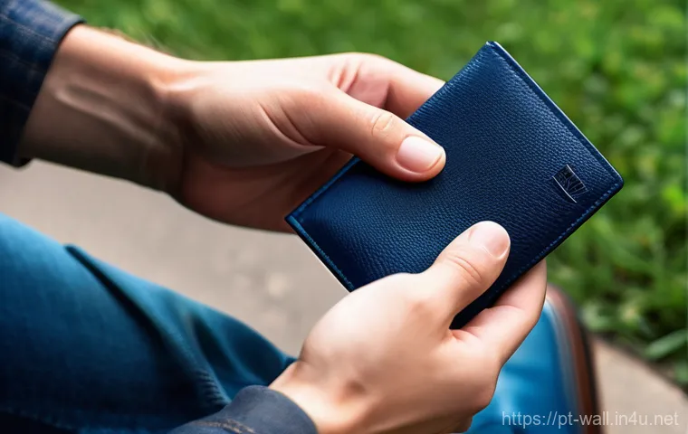 스톤아일랜드 패치 지갑 추천 - A stylish top-down flat lay composition showcasing a minimalist Stone Island card holder made from h...